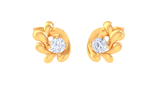 Round Brilliant Diamond Stud Earrings for Women | Elegant Stardust Symphony Setting