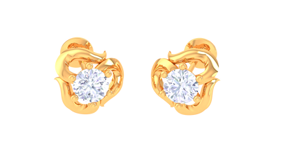 Round Brilliant Splendid Solitaire Diamond Stud Earrings | Timeless Elegant Women's Setting