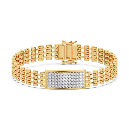 Diamond Mesh Link Bracelet | Classic Grid Panel Design