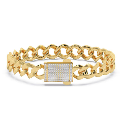 Chunky Diamond Chain Men's Bracelet | Bold Link Statement Design