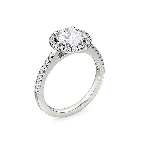 Round Brilliant Diamond Halo Engagement Ring | Pave Setting