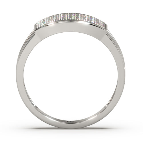 men’s round brilliant diamond ring | pavé cluster top open split band design