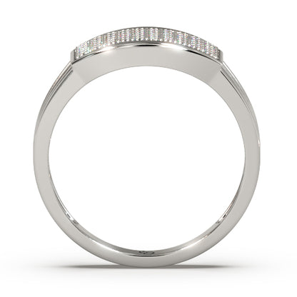 Men’s Round Brilliant Diamond Ring | Pavé Cluster Top Open Split Band Design