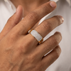 Men’s Round Brilliant Diamond Ring | Pavé Cluster Curved Top Beaded Edge Design