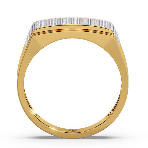 men’s round brilliant diamond ring | full pavé cluster wide top sleek band