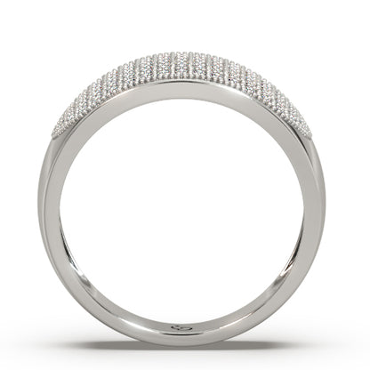 Men’s Round Brilliant Diamond Ring | Dome Pavé Cluster Wide Top Bold Design