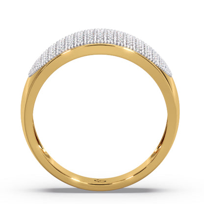 Men’s Round Brilliant Diamond Ring | Dome Pavé Cluster Wide Top Bold Design