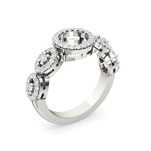 round diamond circle pavé engagement ring | sophisticated feminine pavé setting