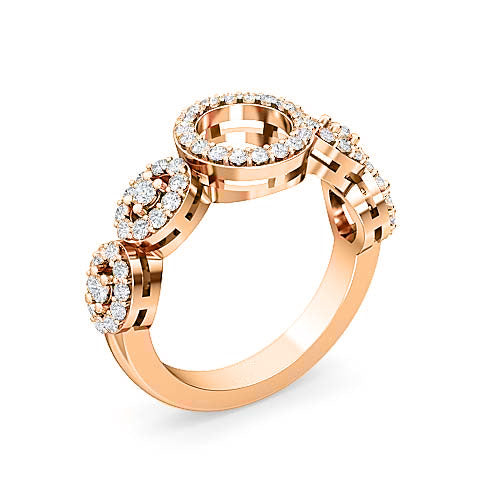 round diamond circle pavé engagement ring | sophisticated feminine pavé setting