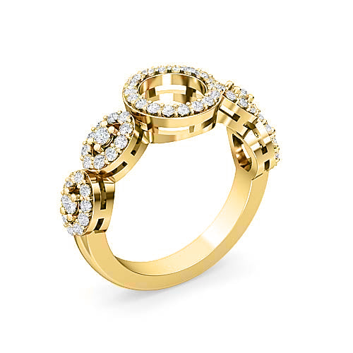 round diamond circle pavé engagement ring | sophisticated feminine pavé setting