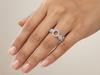 Round Diamond Circle Pavé Engagement Ring | Sophisticated Feminine Pavé Setting