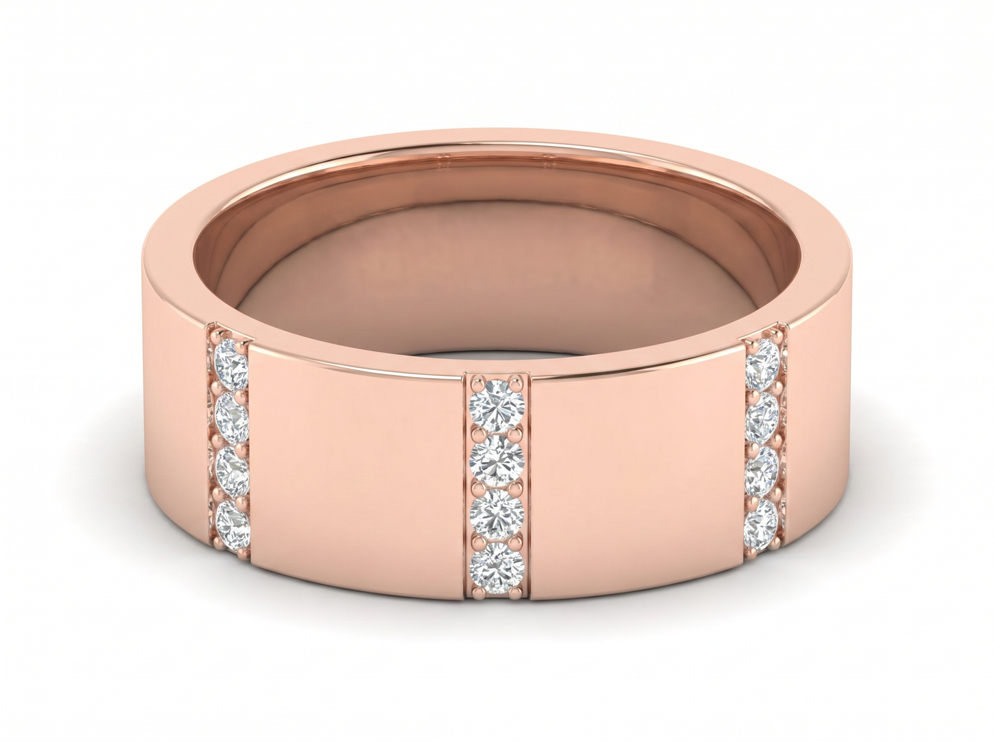 men’s princess cut diamond eternity band | brushed finish modern setting