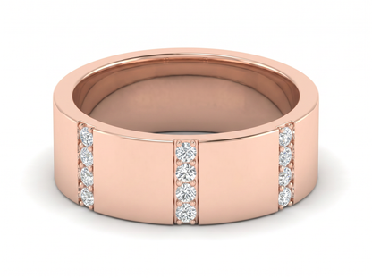 Men’s Princess Cut Diamond Eternity Band | Brushed Finish Modern Setting