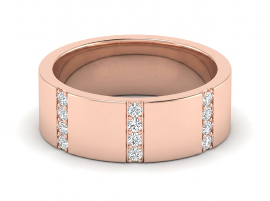 Men’s Princess Cut Diamond Eternity Band | Brushed Finish Modern Setting