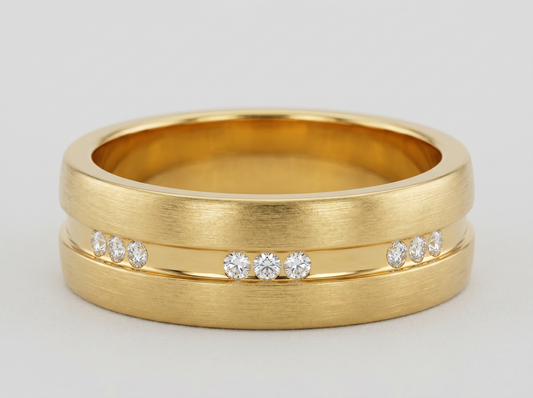 Men’s Three Stone Round Diamond Ring | Balanced Harmony Design