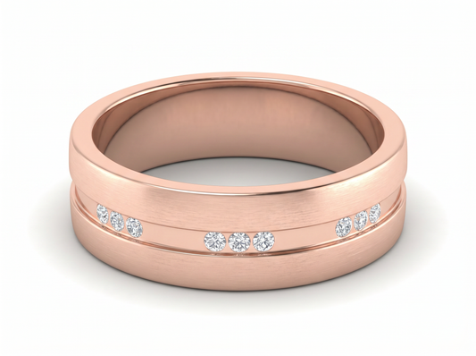 Men’s Three Stone Round Diamond Ring | Balanced Harmony Design