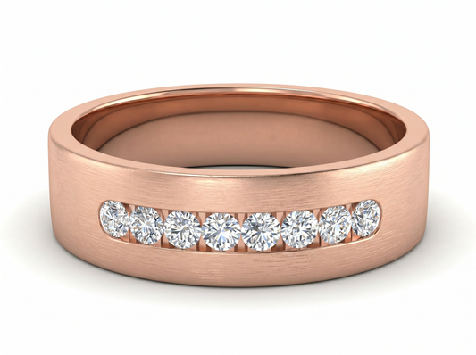 Men’s Round Diamond Channel Set Band | Nine Stone Classic Design