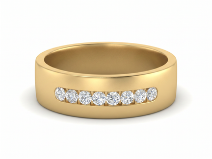 Men’s Round Diamond Channel Set Band | Nine Stone Classic Design