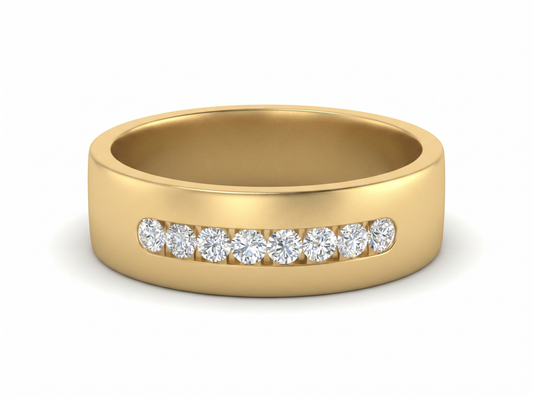 Men’s Round Diamond Channel Set Band | Nine Stone Classic Design