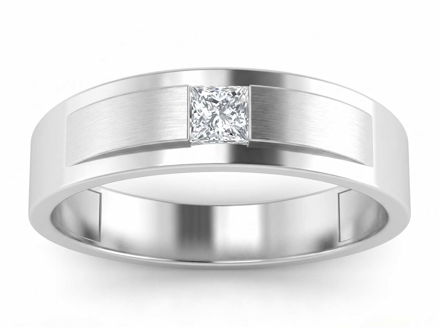 men’s princess cut solitaire diamond wedding ring | classic solitaire setting