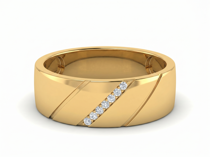 Men’s Seven Stone Round Diamond Band | Brushed Finish Classic Setting