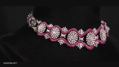 Rosé Wave Diamond Necklace Set
