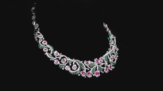 Blossom Vine Diamond Necklace Set