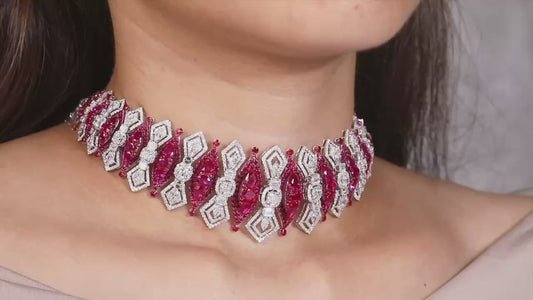 Radiant Geometry Diamond Choker Set