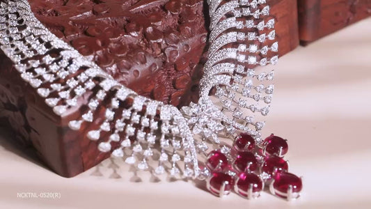 Crimson Net Luxe Diamond Necklace Set