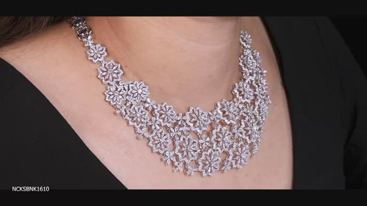 Floral Radiance Diamond Necklace Set