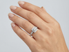 Round Brilliant Diamond Square Halo Engagement Ring | Unique Square Halo Setting