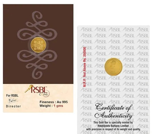 RSBL Certified 24K Gold Coin | Delivered only within Mumbai